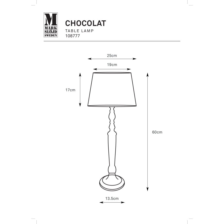 Markslöjd 108777 - Podna lampa CHOCOLAT 1xE27/40W/230V smeđa/bež