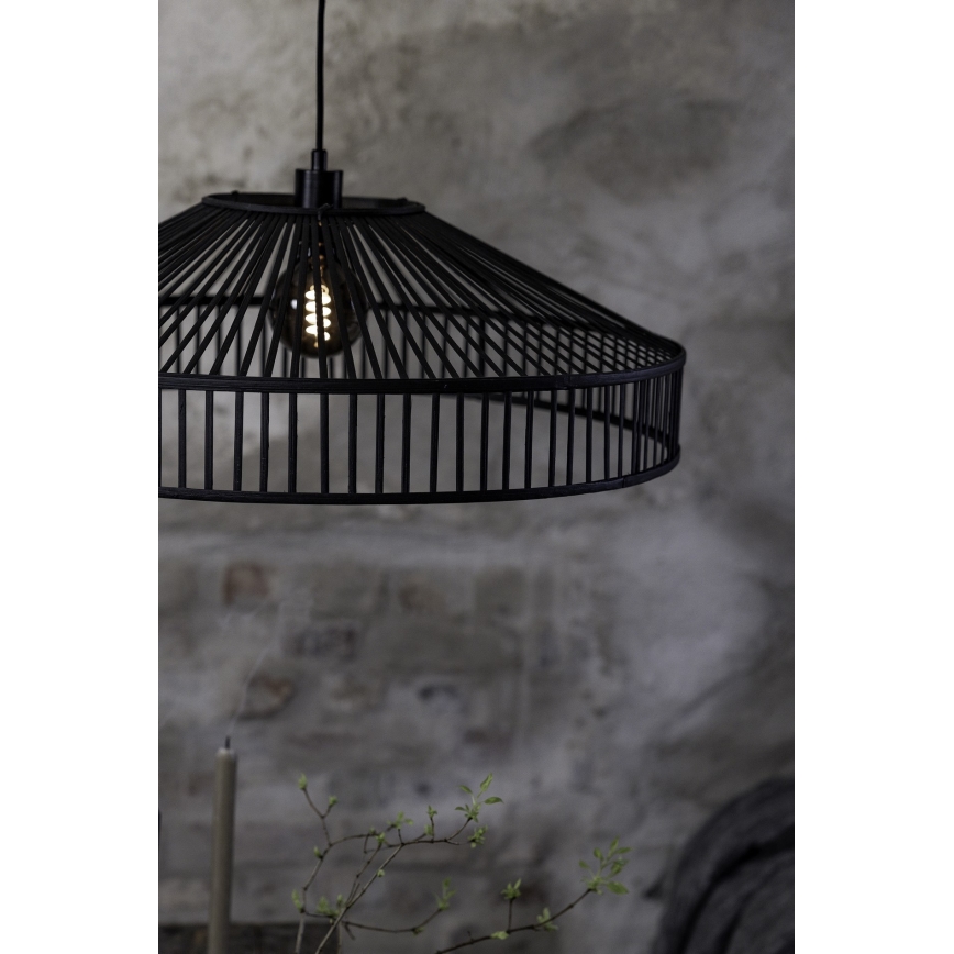 Markslöjd 108782 - Luster na sajli TAPA 1xE27/40W/230V crna/bambus