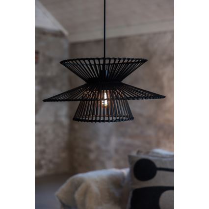 Markslöjd 108784 - Luster na sajli DUPLICI 1xE27/40W/230V crna/bambus