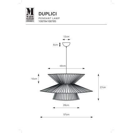 Markslöjd 108784 - Luster na sajli DUPLICI 1xE27/40W/230V crna/bambus
