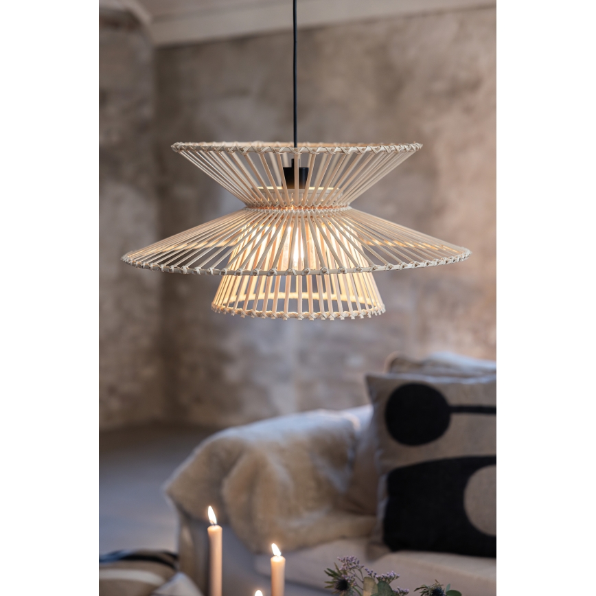 Markslöjd 108785 - Luster na sajli DUPLICI 1xE27/40W/230V bež/bambus