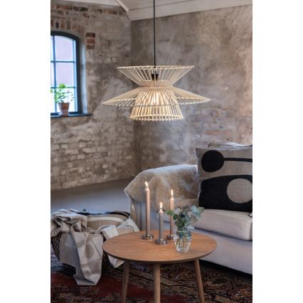 Markslöjd 108785 - Luster na sajli DUPLICI 1xE27/40W/230V bež/bambus