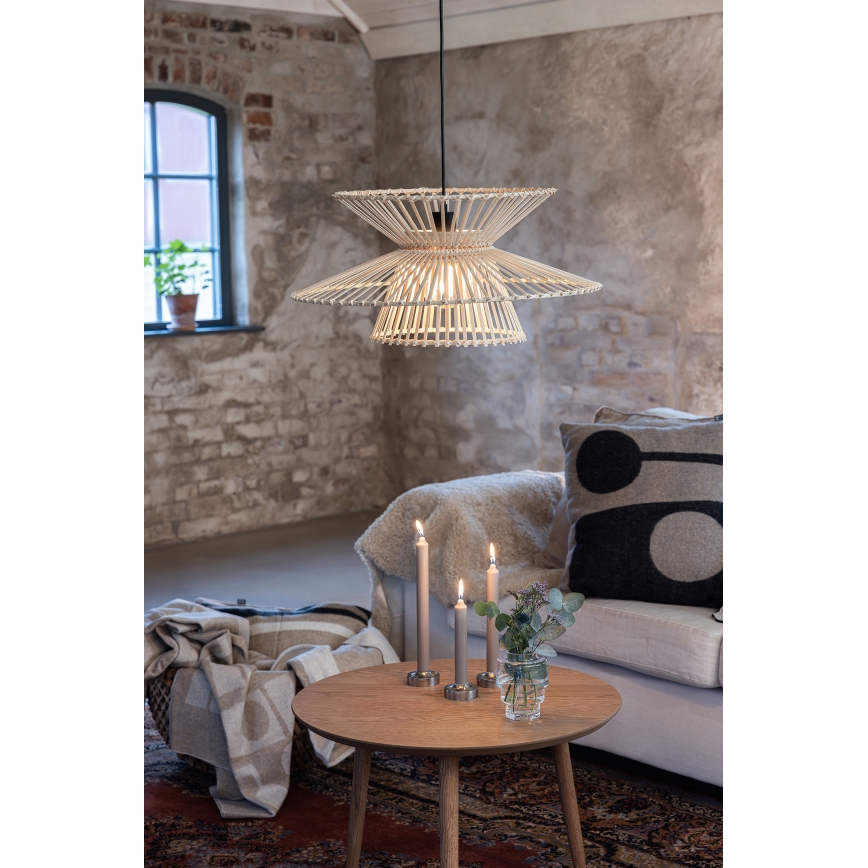 Markslöjd 108785 - Luster na sajli DUPLICI 1xE27/40W/230V bež/bambus