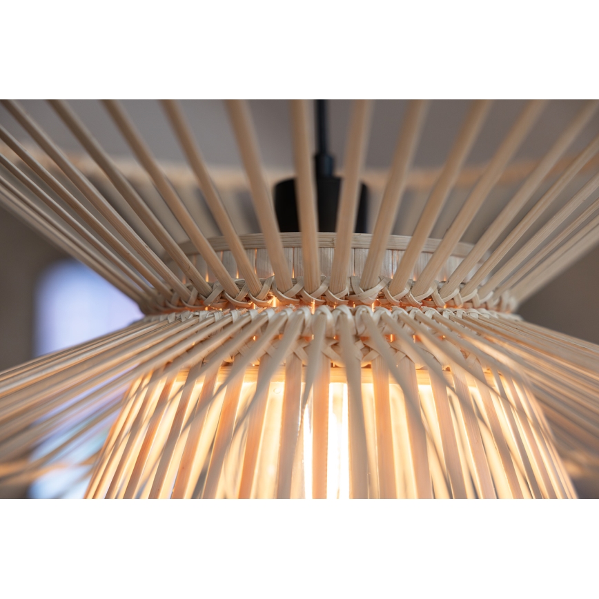 Markslöjd 108785 - Luster na sajli DUPLICI 1xE27/40W/230V bež/bambus