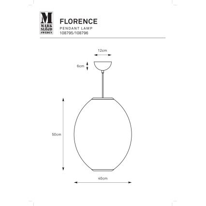 Markslöjd 108796 - Luster na sajli FLORENCE 1xE27/40W/230V bijela