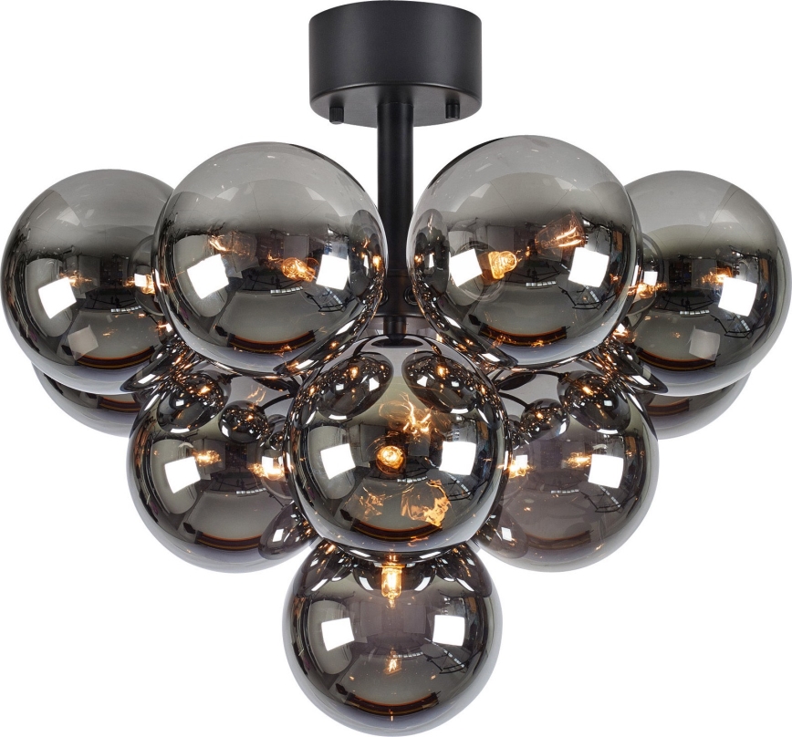Markslöjd 108845 - Stropni luster MERLOT 13xG9/18W/230V Ø 56 cm crna/zadimljeno