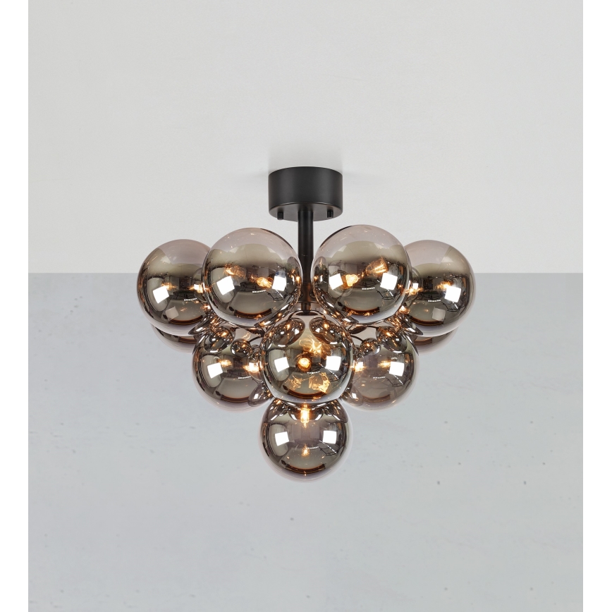 Markslöjd 108845 - Stropni luster MERLOT 13xG9/18W/230V Ø 56 cm crna/zadimljeno