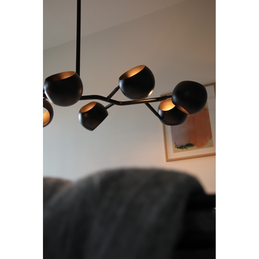 Markslöjd 108852 - Viseći luster EDGAR 8xE14/40W/230V crna