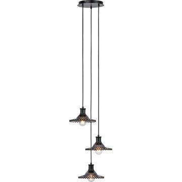 Markslöjd 108853 - Luster na sajli NOVIA 3xE27/40W/230V crna/dimna