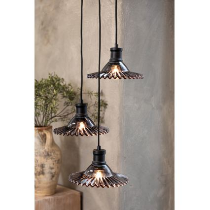 Markslöjd 108853 - Luster na sajli NOVIA 3xE27/40W/230V crna/dimna
