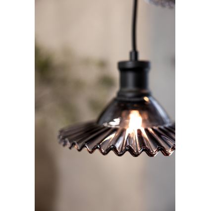 Markslöjd 108853 - Luster na sajli NOVIA 3xE27/40W/230V crna/dimna