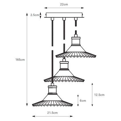 Markslöjd 108853 - Luster na sajli NOVIA 3xE27/40W/230V crna/dimna