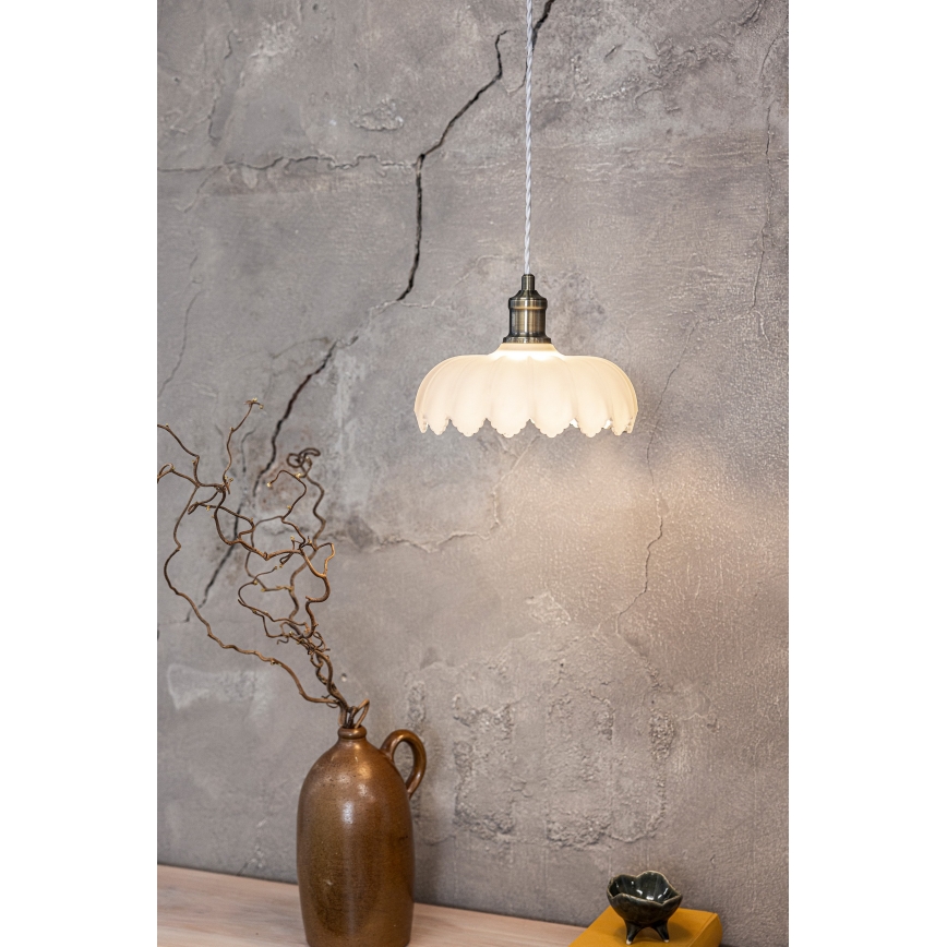 Markslöjd 108857 - Luster na sajli KURAGE 1xE27/40W/230V mesing/bijela