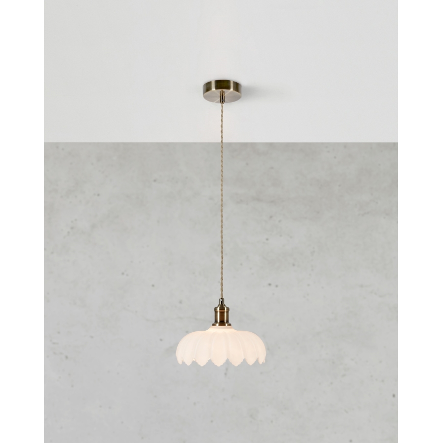 Markslöjd 108857 - Luster na sajli KURAGE 1xE27/40W/230V mesing/bijela