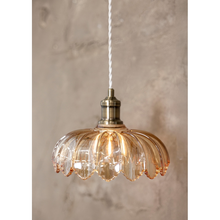 Markslöjd 108858 - Luster na sajli KURAGE 1xE27/40W/230V mesing/dimna bež