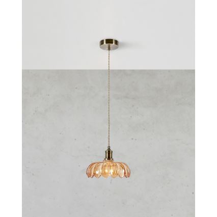 Markslöjd 108858 - Luster na sajli KURAGE 1xE27/40W/230V mesing/dimna bež