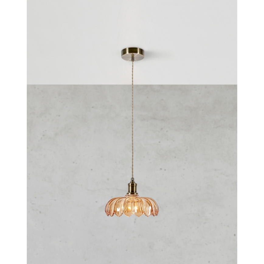 Markslöjd 108858 - Luster na sajli KURAGE 1xE27/40W/230V mesing/dimna bež