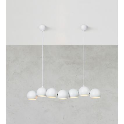Markslöjd 108859 - Luster na sajli CUPOLO 7xE14/40W/230V bijela