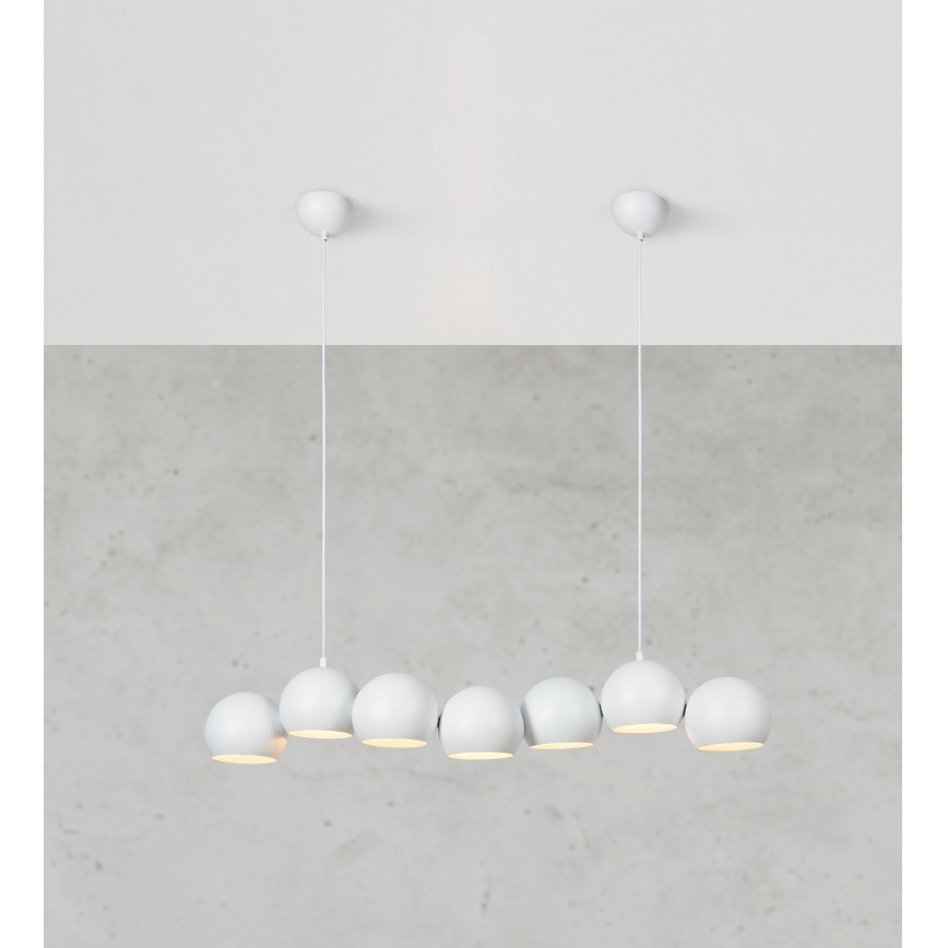 Markslöjd 108859 - Luster na sajli CUPOLO 7xE14/40W/230V bijela