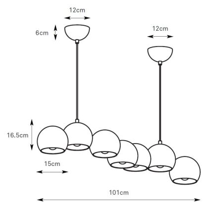 Markslöjd 108859 - Luster na sajli CUPOLO 7xE14/40W/230V bijela