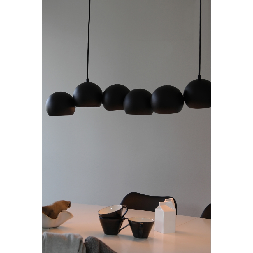 Markslöjd 108860 - Luster na sajli CUPOLO 7xE14/40W/230V crna