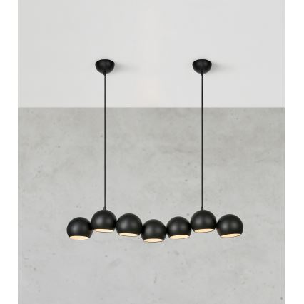 Markslöjd 108860 - Luster na sajli CUPOLO 7xE14/40W/230V crna