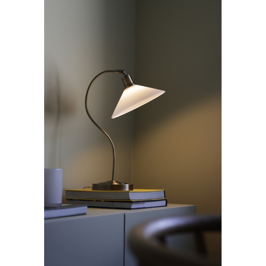 Markslöjd 108863 - Stolna lampa VELA 1xE27/40W/230V mesing/bijela