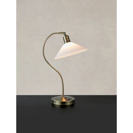 Markslöjd 108863 - Stolna lampa VELA 1xE27/40W/230V mesing/bijela