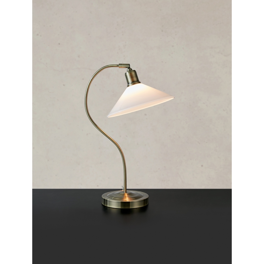 Markslöjd 108863 - Stolna lampa VELA 1xE27/40W/230V mesing/bijela