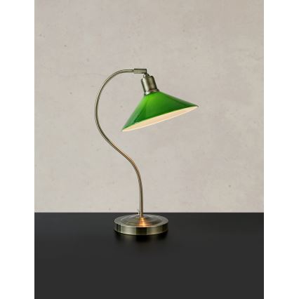 Markslöjd 108864 - Stolna lampa VELA 1xE27/40W/230V mesing/zelena