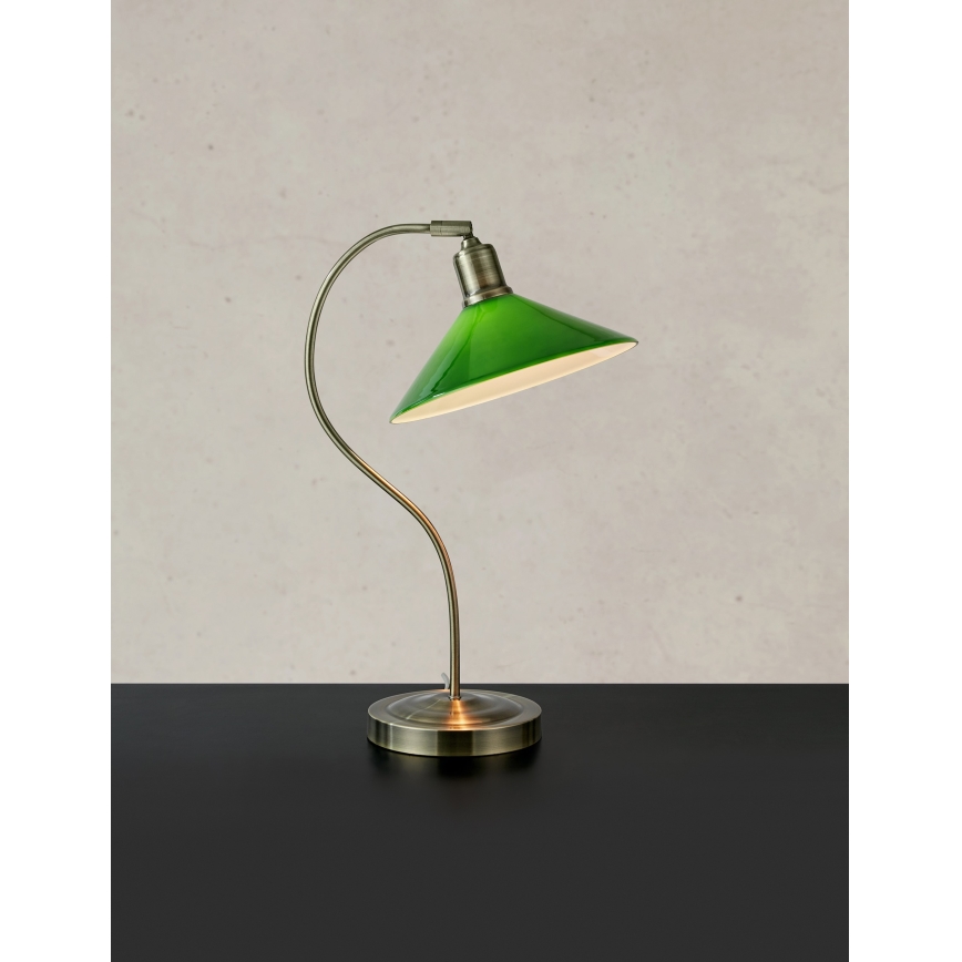 Markslöjd 108864 - Stolna lampa VELA 1xE27/40W/230V mesing/zelena