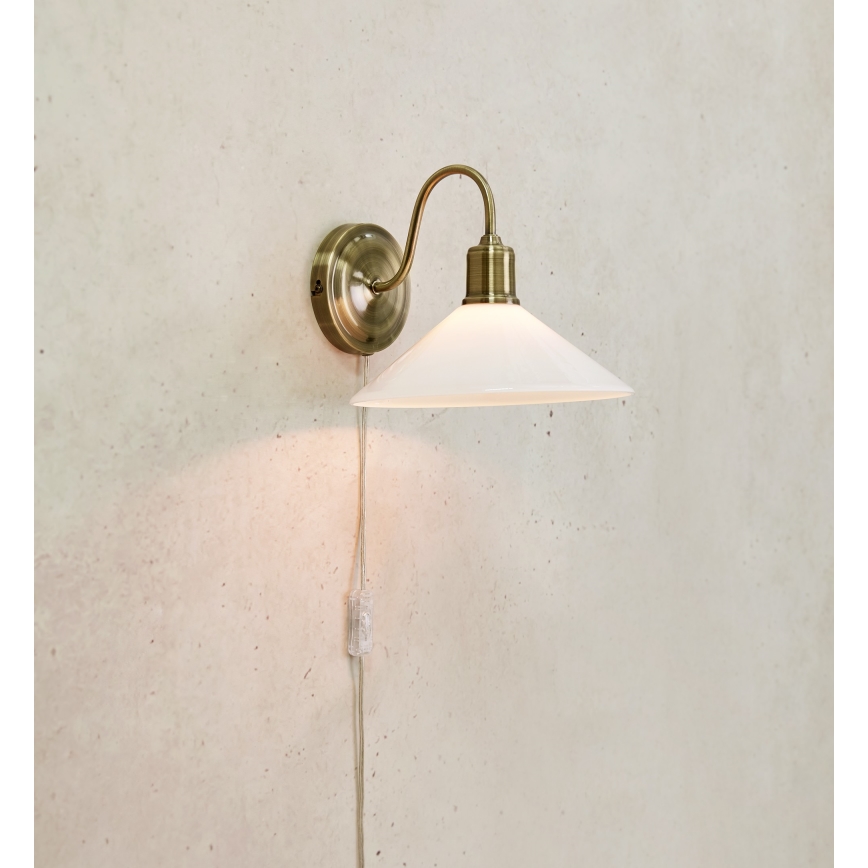 Markslöjd 108865 - Zidna lampa VELA 1xE27/40W/230V mesing/bijela