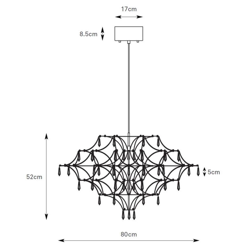 Markslöjd 108870 - LED Prigušivi kristalni luster na sajli EFESOS LED/25W/230V pr. 80 cm