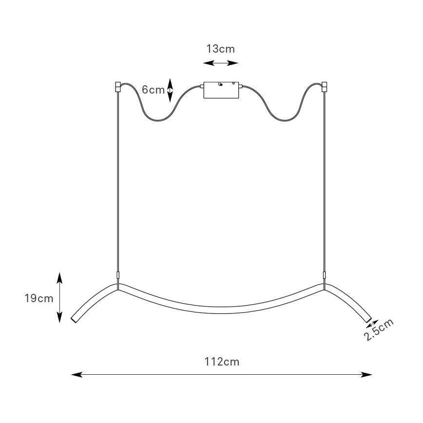 Markslöjd 108873 - LED luster s mogućnošću prigušivanja na sajli MELT LED/13W/230V 112 cm crna