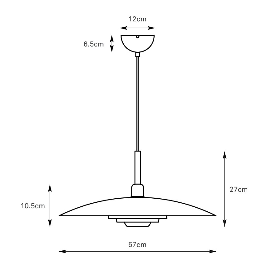 Markslöjd 108876 - Luster na kabelu PINY 1xE27/60W/230V Ø 57 cm bijeli