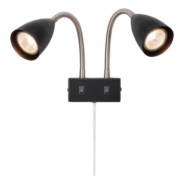 Markslöjd 108901 - Zidna reflektorska svjetiljka CIRO 2xGU10/7W/230V crna
