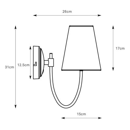 Markslöjd 108907 - Zidna svjetiljka AMAR 1xE14/40W/230V bež/crna