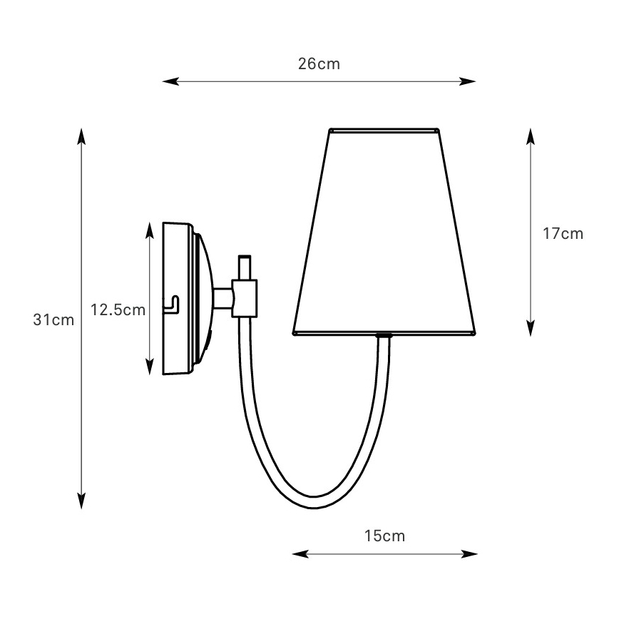 Markslöjd 108907 - Zidna svjetiljka AMAR 1xE14/40W/230V bež/crna