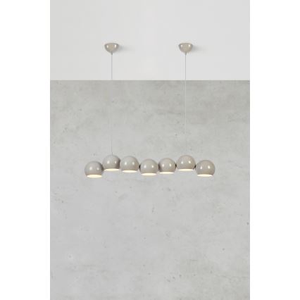 Markslöjd 108914 - Luster na sajli CUPOLO 7xE14/40W/230V siva