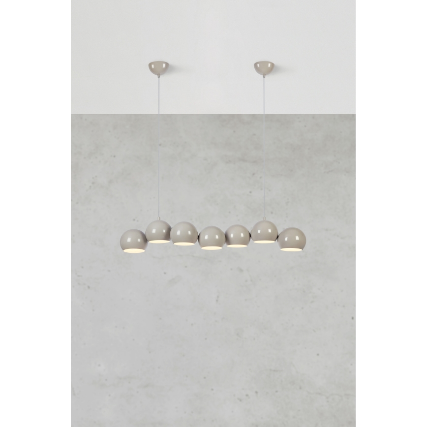 Markslöjd 108914 - Luster na sajli CUPOLO 7xE14/40W/230V siva