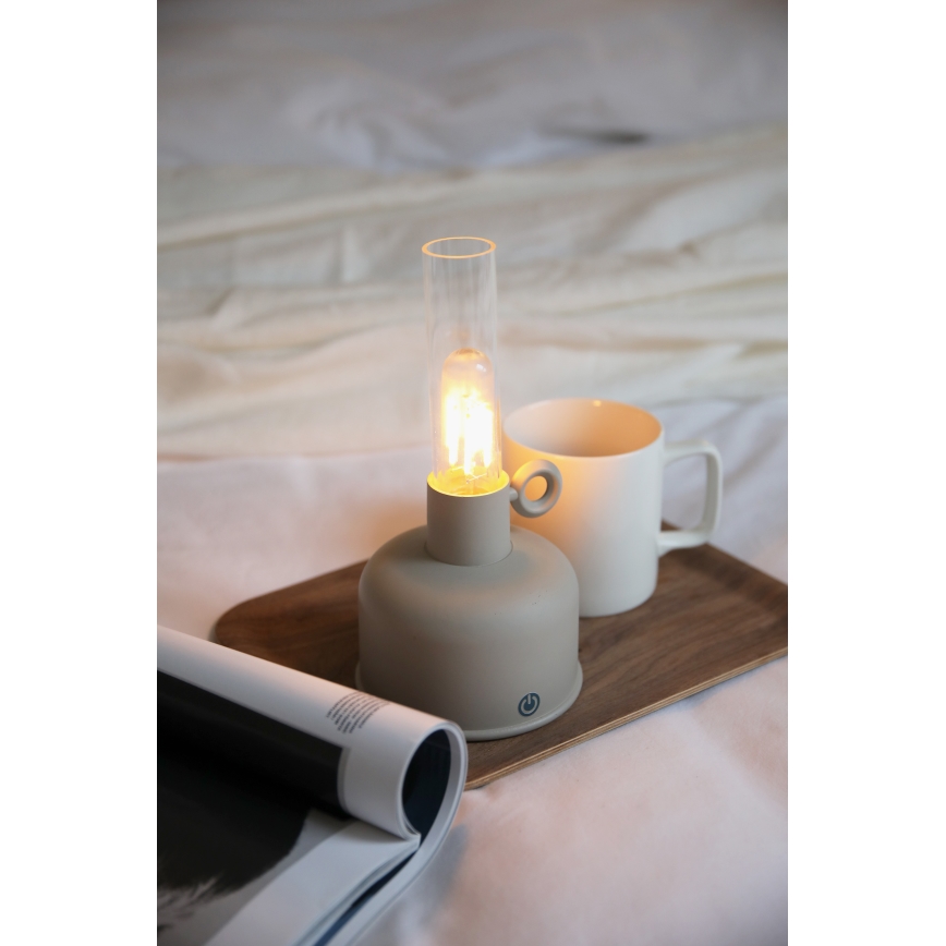 Markslöjd 108921 - LED Prigušiva vanjski punjiva stolna lampa ASTRID LED/2W/1200 mAh IP44 siva