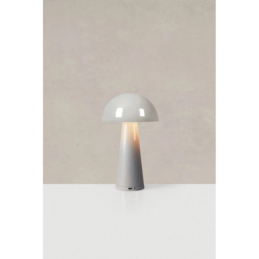 Markslöjd 108950 - LED punjiva stolna lampa FUNGI s podesivom svjetlinom LED/1,5W/5V 2000 mAh IP44 siva