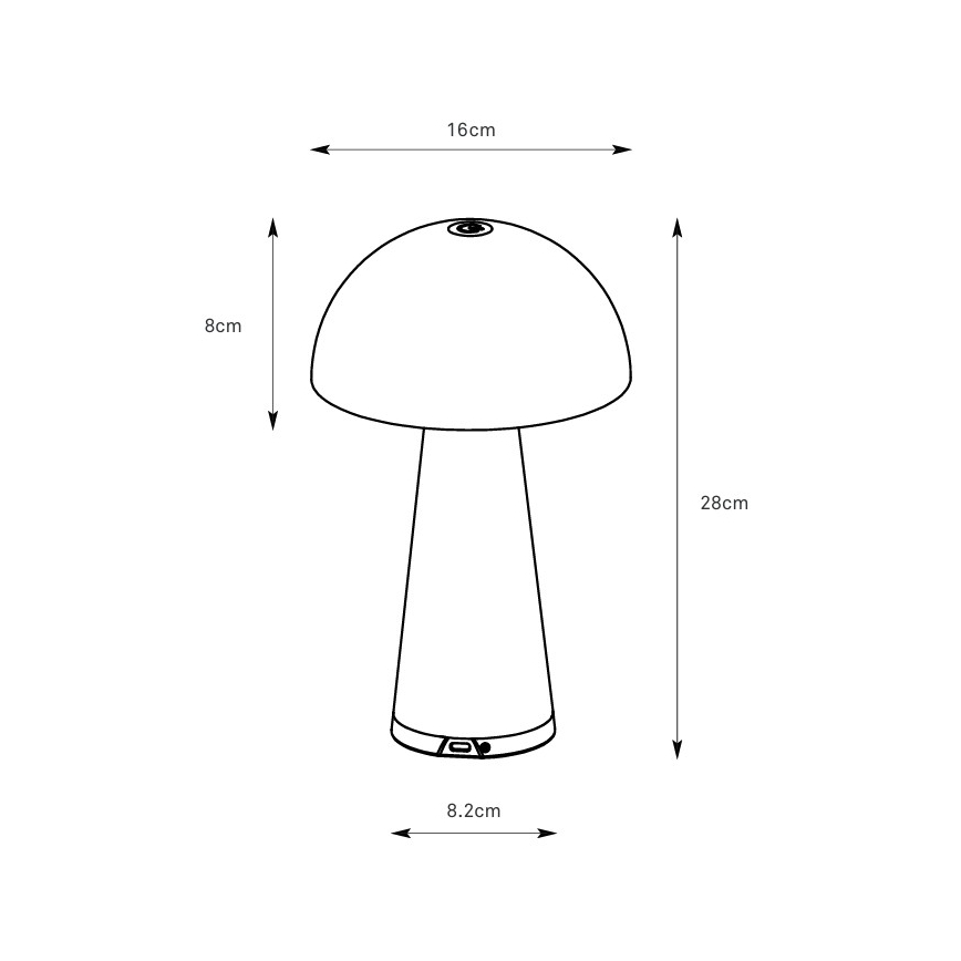 Markslöjd 108950 - LED punjiva stolna lampa FUNGI s podesivom svjetlinom LED/1,5W/5V 2000 mAh IP44 siva