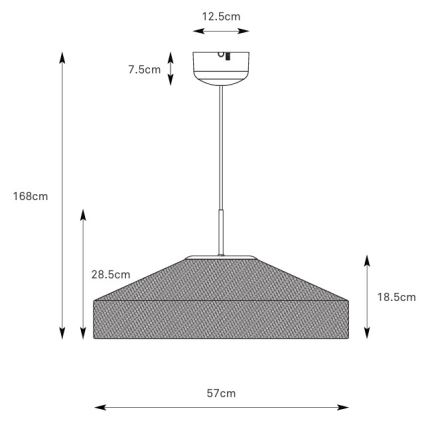 Markslöjd 108955 - Viseća svjetiljka na sajli ALIA 1xE27/60W/230V Ø 57 cm krem/crna