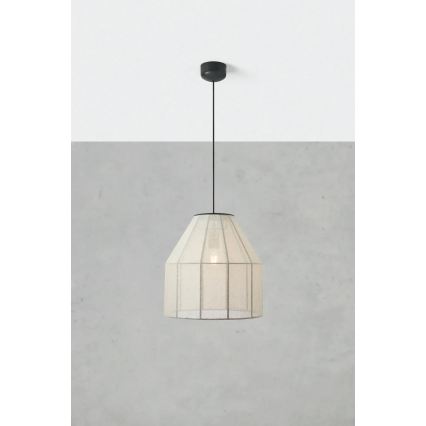 Markslöjd 108956 - Viseći luster na kabelu AIKO 1xE27/60W/230V, promjer 37 cm, krem/crna