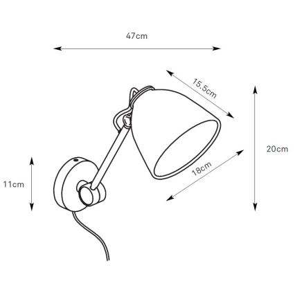 Markslöjd 108964 - Zidna svjetiljka TILT 1xE27/60W/230V siva