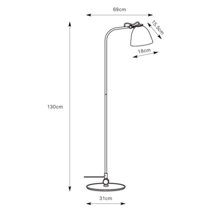 Markslöjd 108966 - Podna svjetiljka TILT 1xE27/60W/230V siva