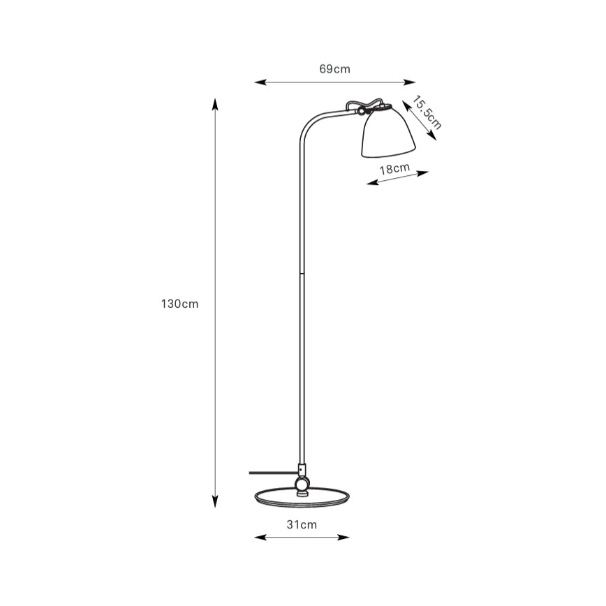 Markslöjd 108966 - Podna svjetiljka TILT 1xE27/60W/230V siva