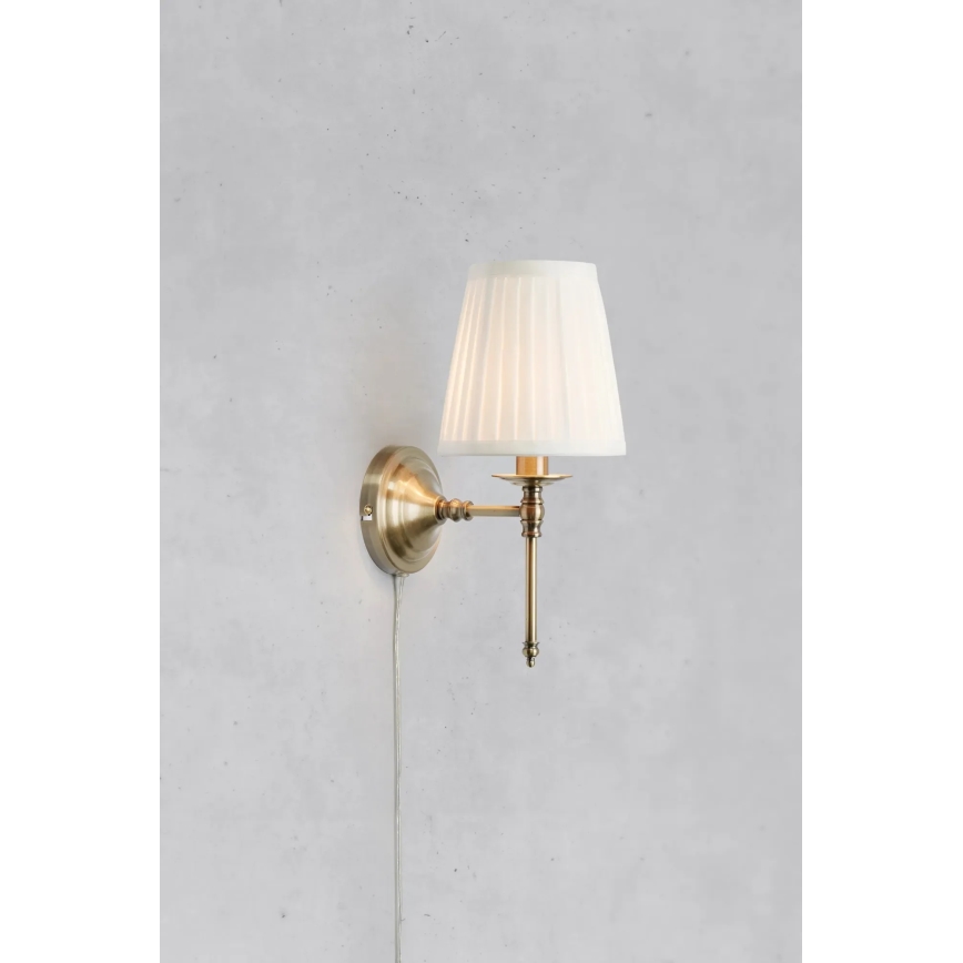 Markslöjd 108968 - Zidna svjetiljka MANOR 1xE14/40W/230V bijela/mesing
