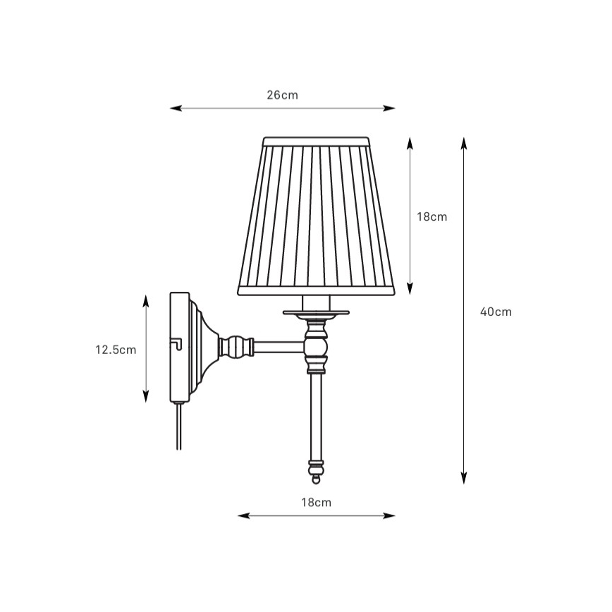 Markslöjd 108968 - Zidna svjetiljka MANOR 1xE14/40W/230V bijela/mesing